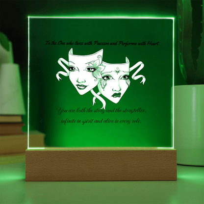 Drama Mask LED Acrylic Plaque – Inspirational Theatre Decor for Actors, Performers