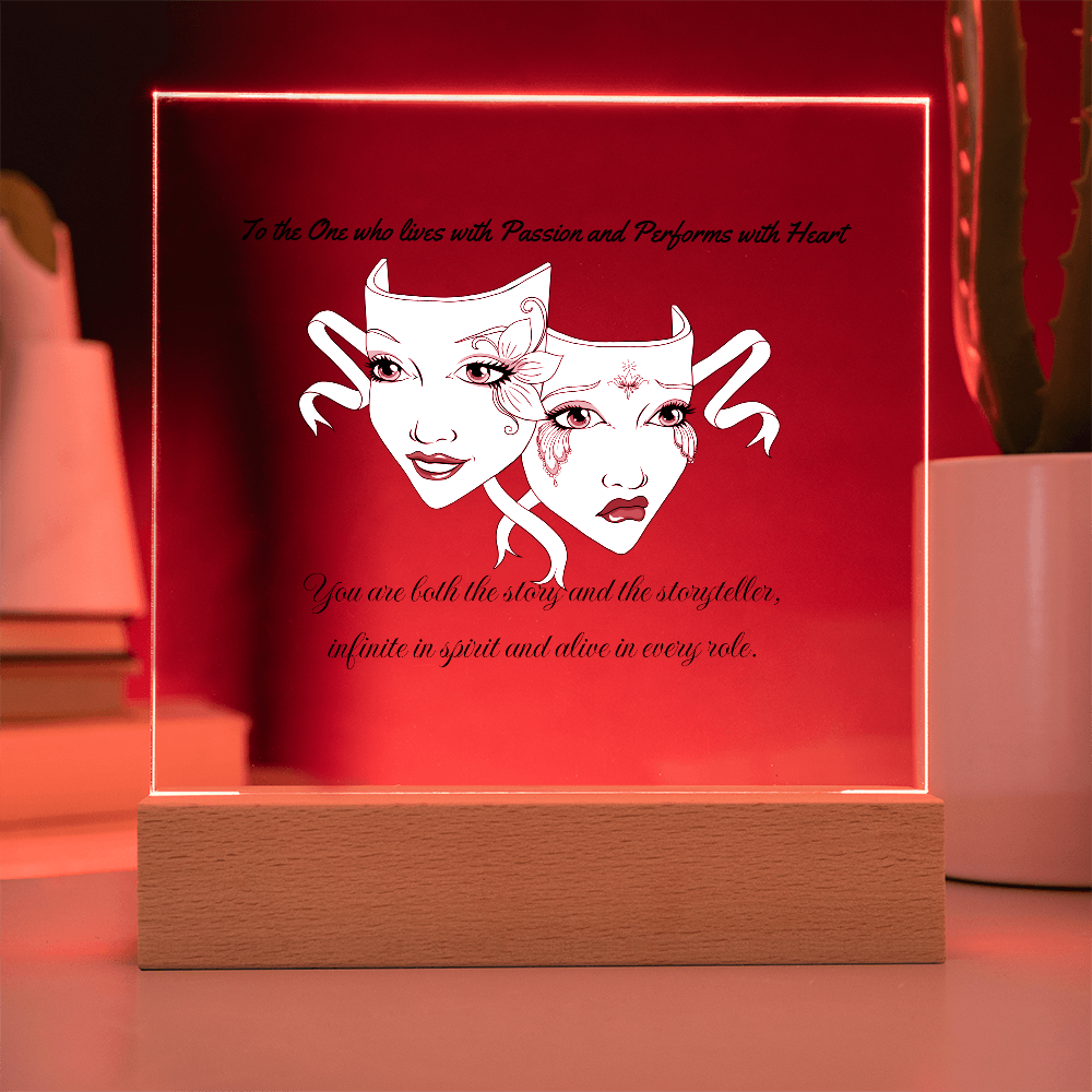 Drama Mask LED Acrylic Plaque – Inspirational Theatre Decor for Actors, Performers