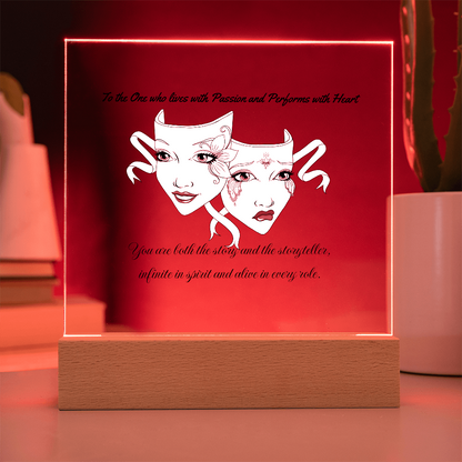 Drama Mask LED Acrylic Plaque – Inspirational Theatre Decor for Actors, Performers