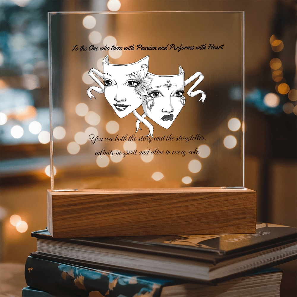 Drama Mask LED Acrylic Plaque – Inspirational Theatre Decor for Actors, Performers