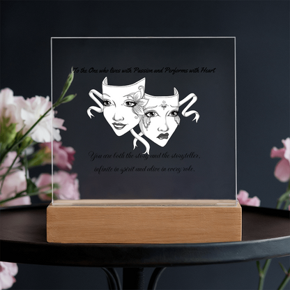 Drama Mask LED Acrylic Plaque – Inspirational Theatre Decor for Actors, Performers