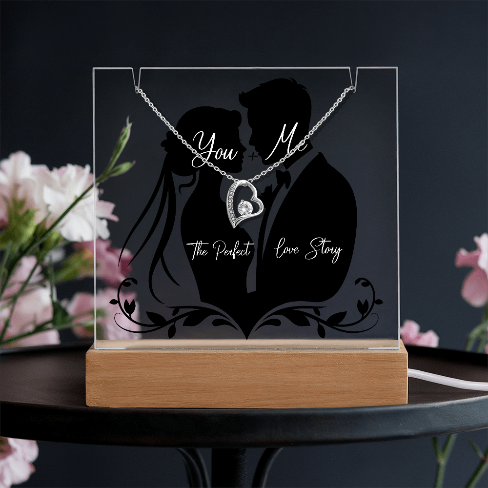 You + Me Keepsake Acrylic & Forever Love Necklace