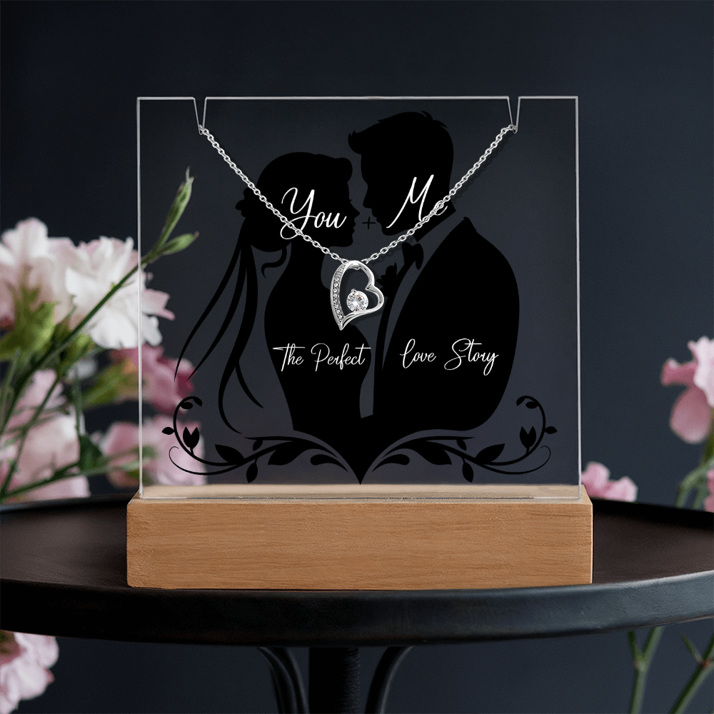 You + Me Keepsake Acrylic & Forever Love Necklace