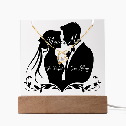 You + Me Keepsake Acrylic & Forever Love Necklace