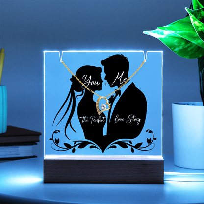 You + Me Keepsake Acrylic & Forever Love Necklace