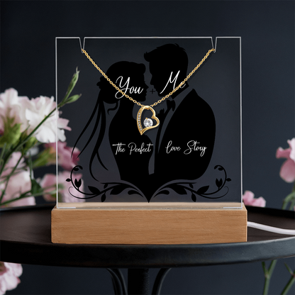 You + Me Keepsake Acrylic & Forever Love Necklace