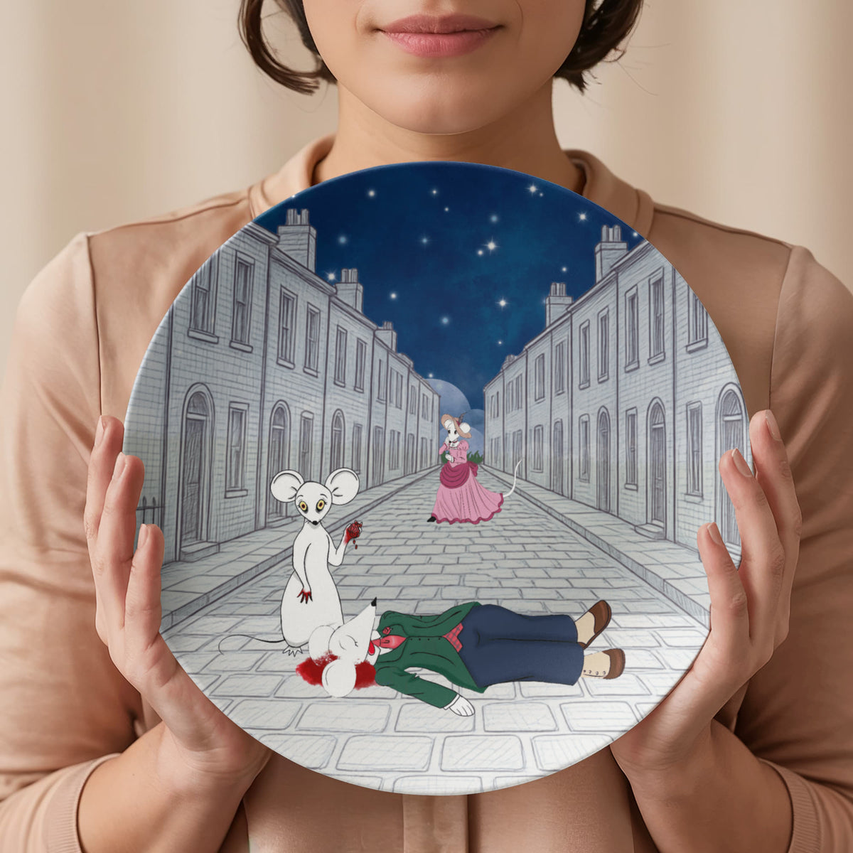 Zombie Rats Victorian Gothic 10″ Plate