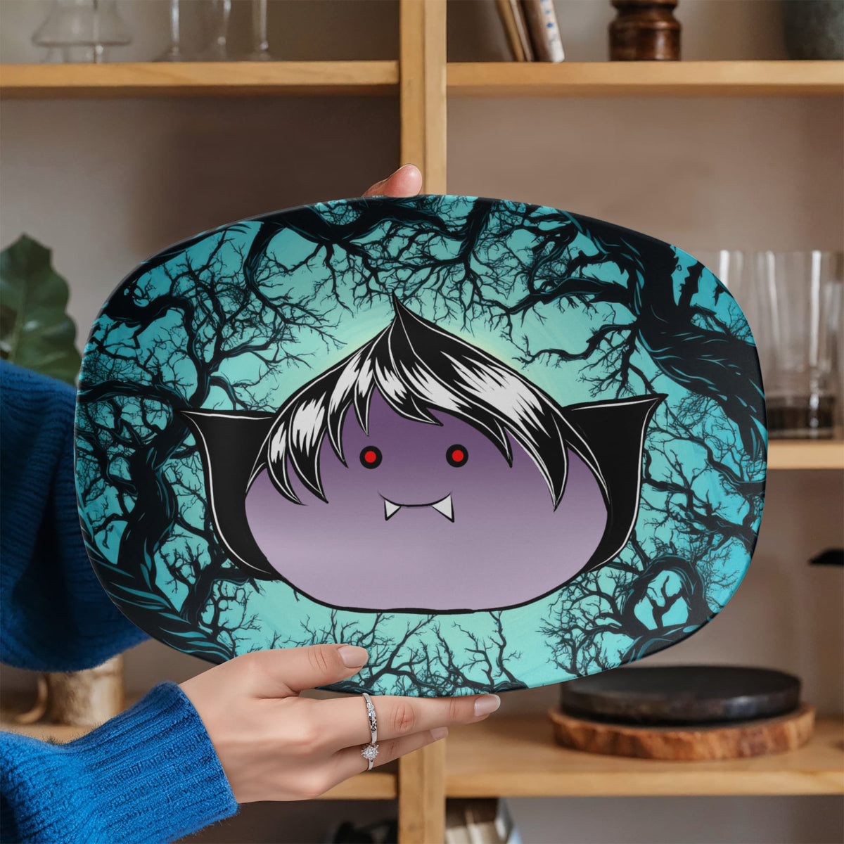 Vampire Dumpling 10" x 14" Serving Platter | Cute Gothic Tableware