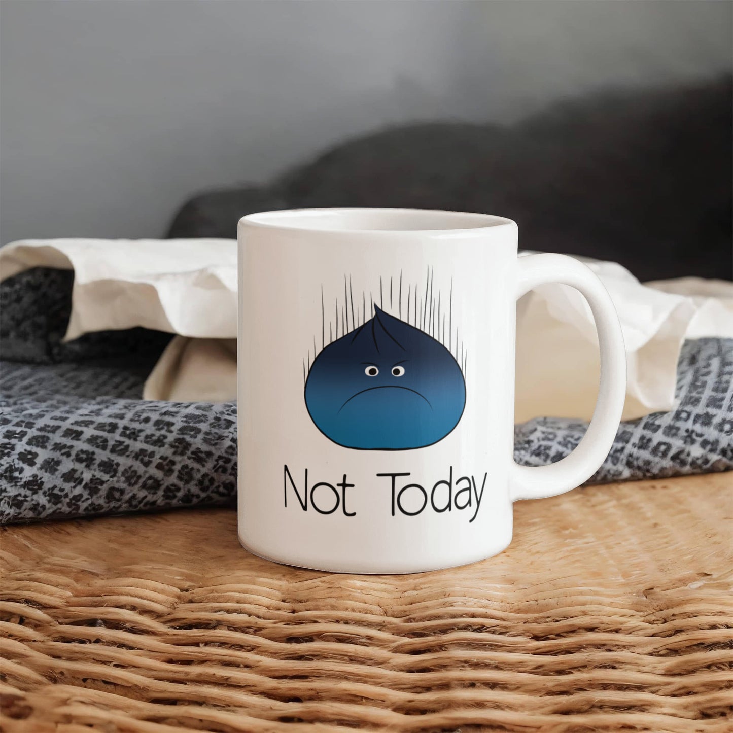 Not Today Moody Dumpling Mug – Cute Grumpy Dumpling Coffee Cup