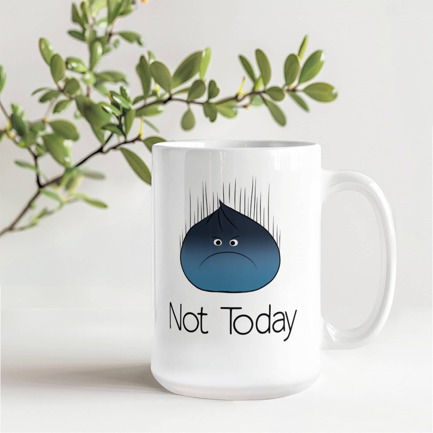 Not Today Moody Dumpling Mug – Cute Grumpy Dumpling Coffee Cup