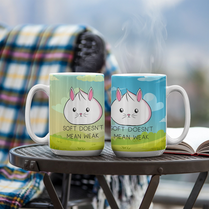 Soft Doesn’t Mean Weak Mug – Cute Bunny Coffee Cup