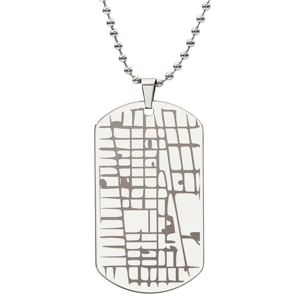 Personalized Map Dog Tag Necklace – Custom Location Engraved Keepsake