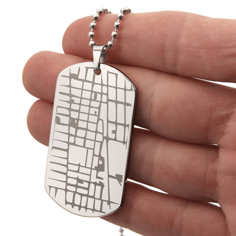 Personalized Map Dog Tag Necklace – Custom Location Engraved Keepsake