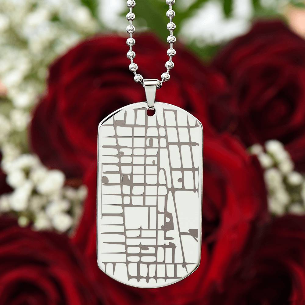 Personalized Map Dog Tag Necklace – Custom Location Engraved Keepsake