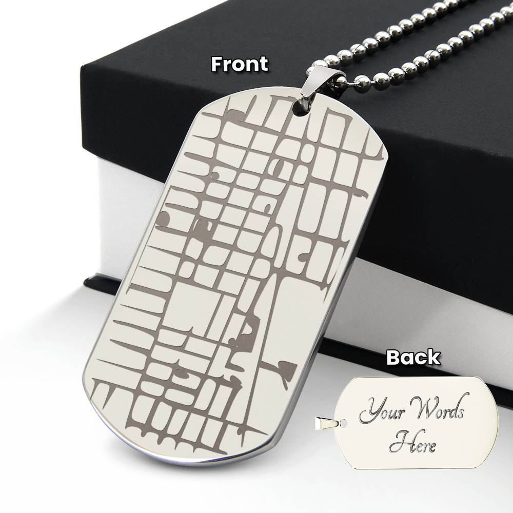 Personalized Map Dog Tag Necklace – Custom Location Engraved Keepsake