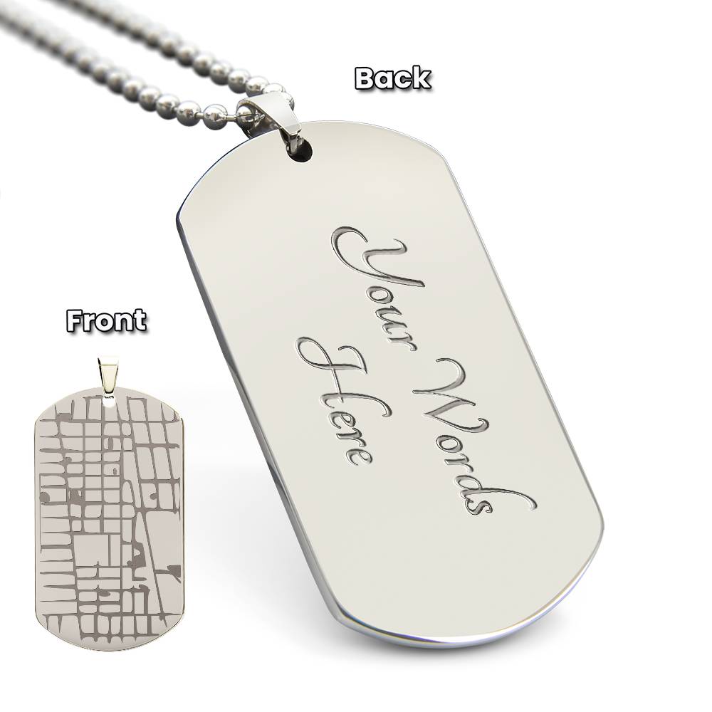 Personalized Map Dog Tag Necklace – Custom Location Engraved Keepsake
