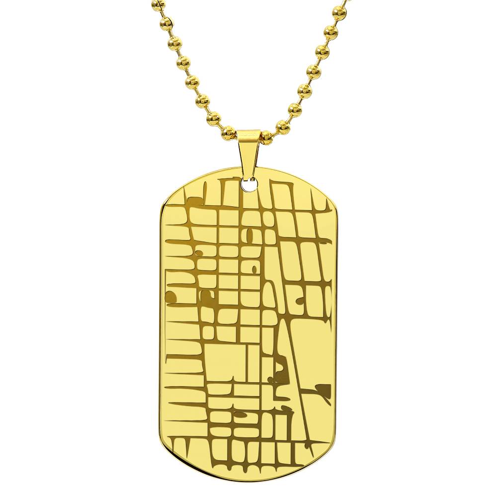Personalized Map Dog Tag Necklace – Custom Location Engraved Keepsake