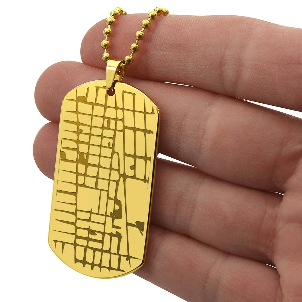 Personalized Map Dog Tag Necklace – Custom Location Engraved Keepsake