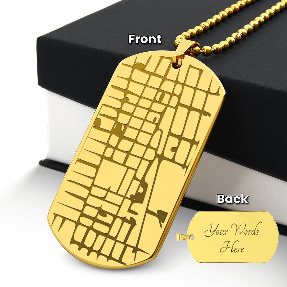 Personalized Map Dog Tag Necklace – Custom Location Engraved Keepsake