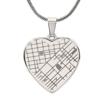 Personalized Heart Map Necklace – Custom Location Engraved Jewelry