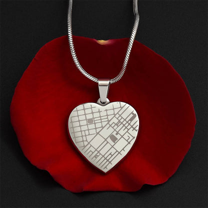 Personalized Heart Map Necklace – Custom Location Engraved Jewelry