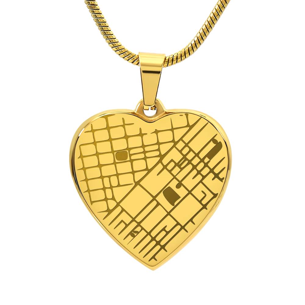 Personalized Heart Map Necklace – Custom Location Engraved Jewelry