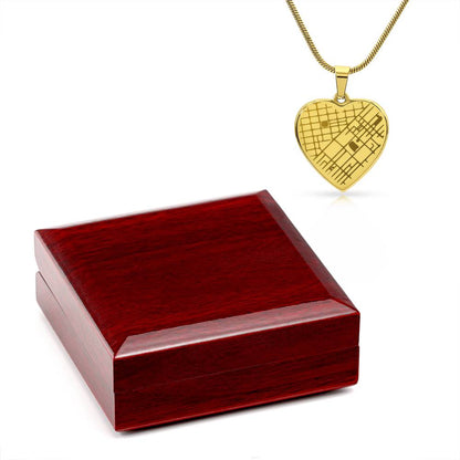 Personalized Heart Map Necklace – Custom Location Engraved Jewelry