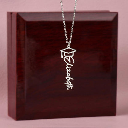 In the theatre of life Graduation Name Necklace