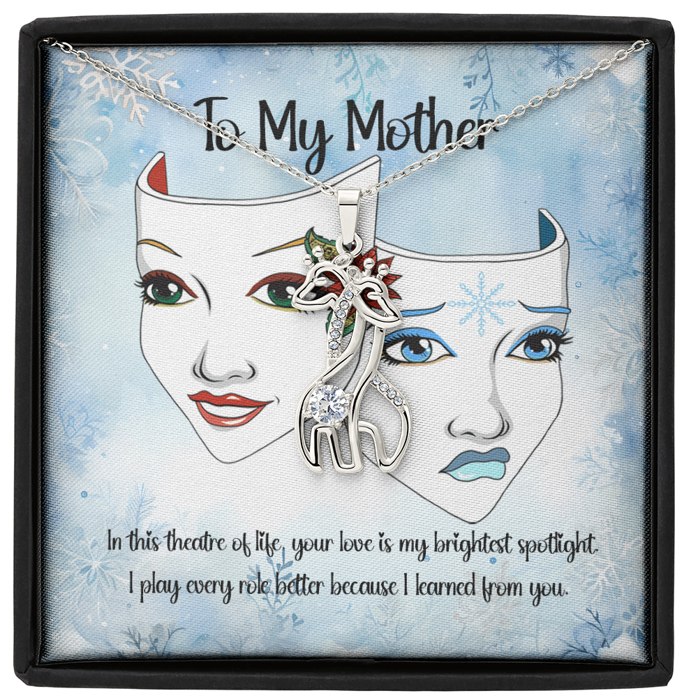 To Mother Christmas Necklace – Giraffe Pendant with Quote Card