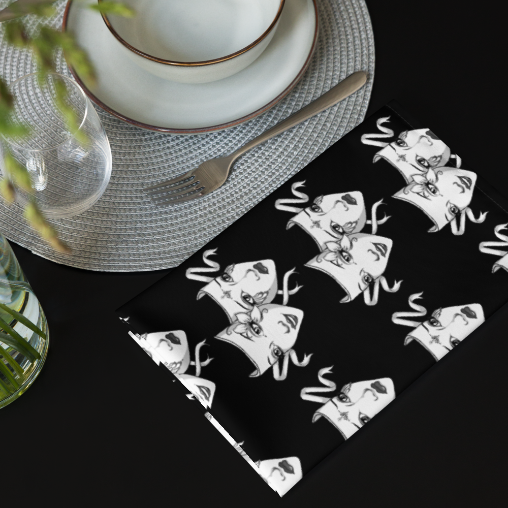 Artistic Dual Faces Cloth Napkin Set | Black (4-Pack)