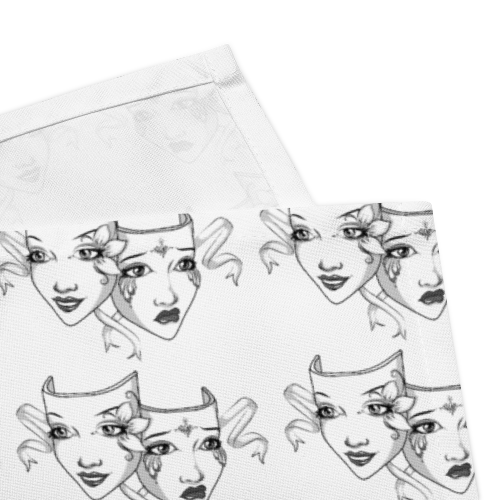 Artistic Dual Faces Cloth Napkin Set – Elegant Sketch-Style Design | Reusable & Soft 20"x20" Napkins (4-Pack)