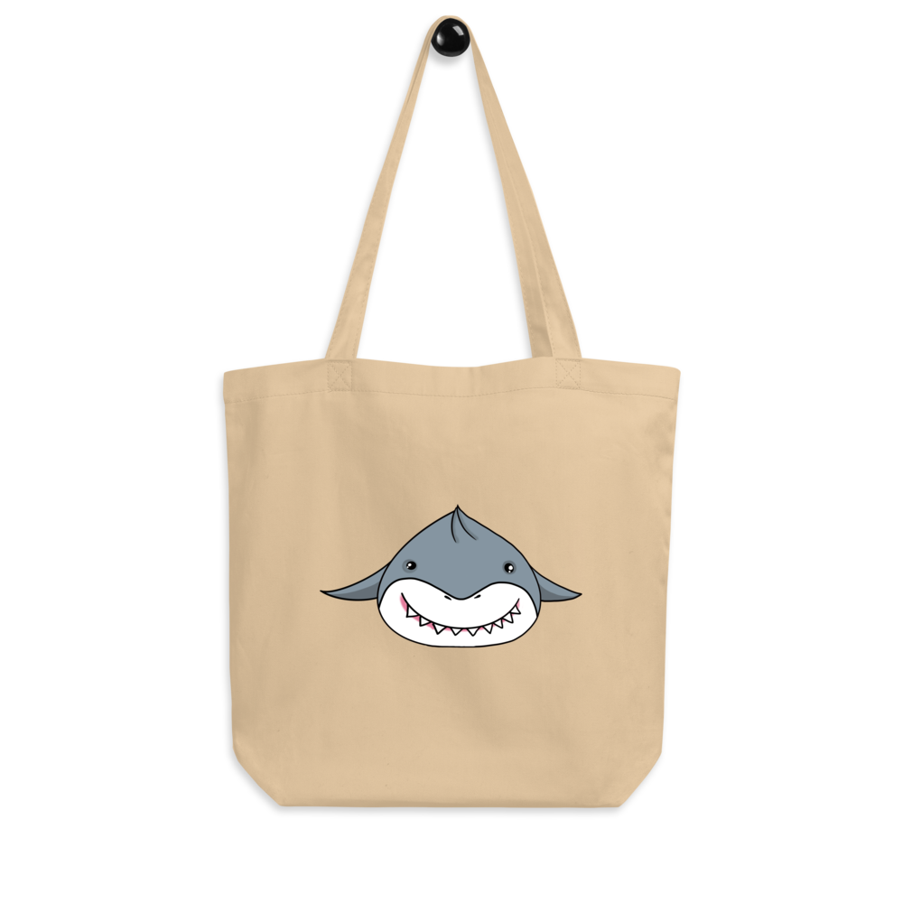 Organic Cotton Two Sided Shark Tote Bag - Eco-Friendly, Durable, and Stylish Grocery and Everyday Bag