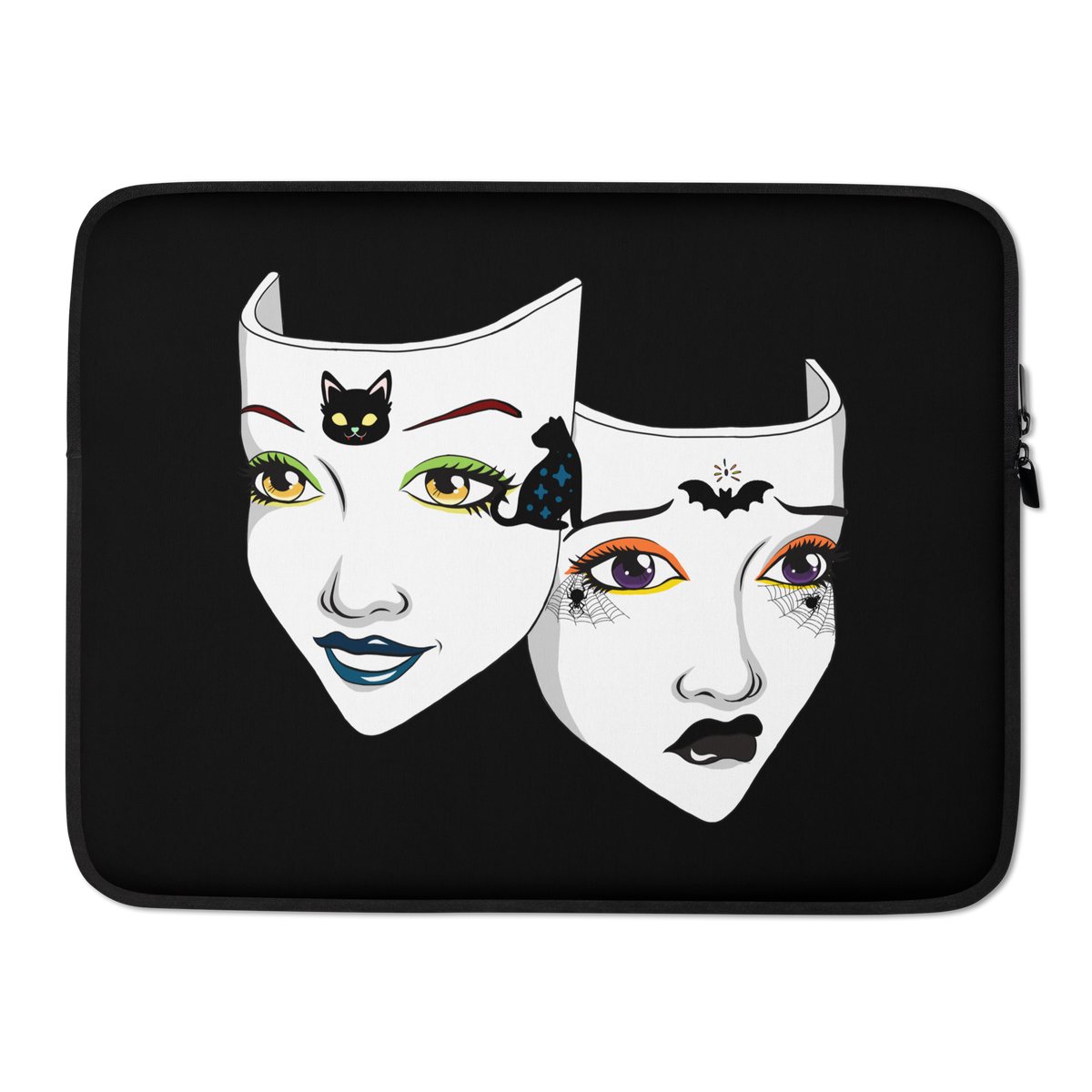 Gothic Theatre Masks Laptop Sleeve