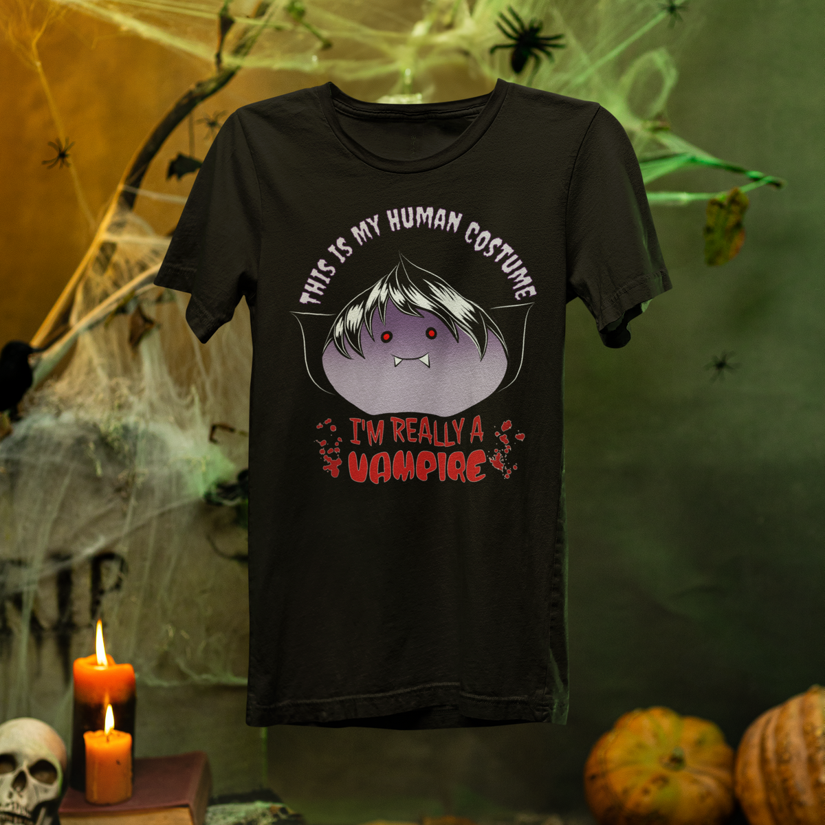 Vampire Dumpling T-Shirt – This Is My Human Costume Funny Vampire Shirt