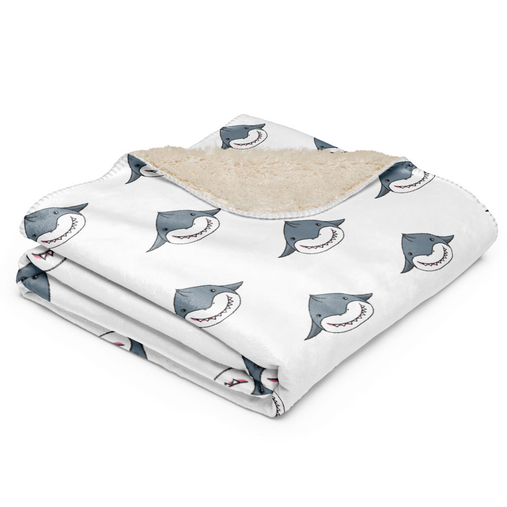 Plush Shark Pattern Sherpa Blanket