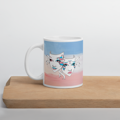 Trans Pride Theatre Mask Glossy Mug