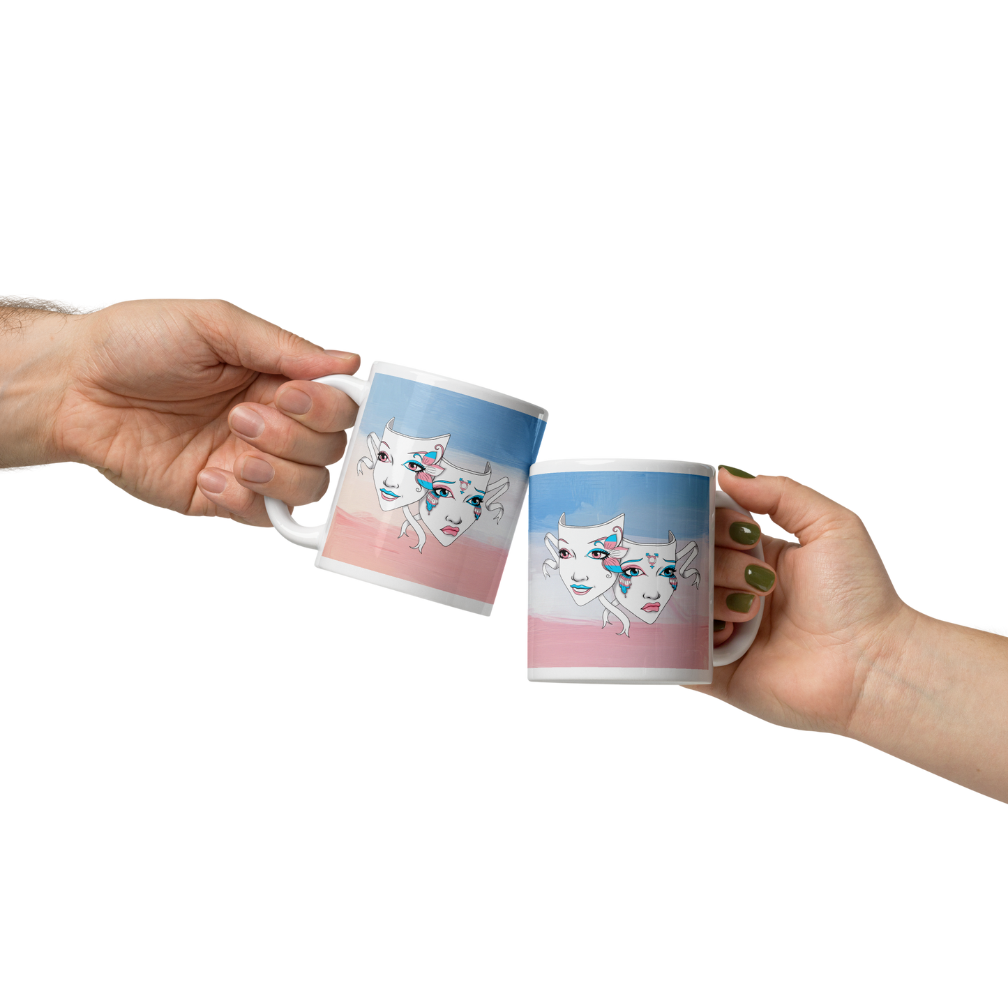 Trans Pride Theatre Mask Glossy Mug