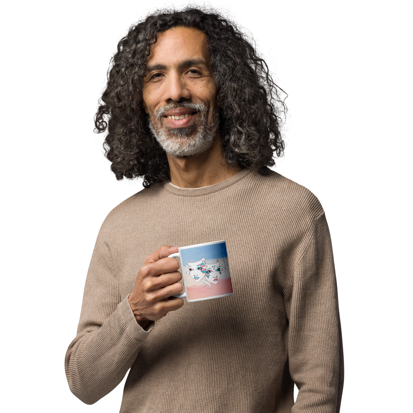Trans Pride Theatre Mask Glossy Mug