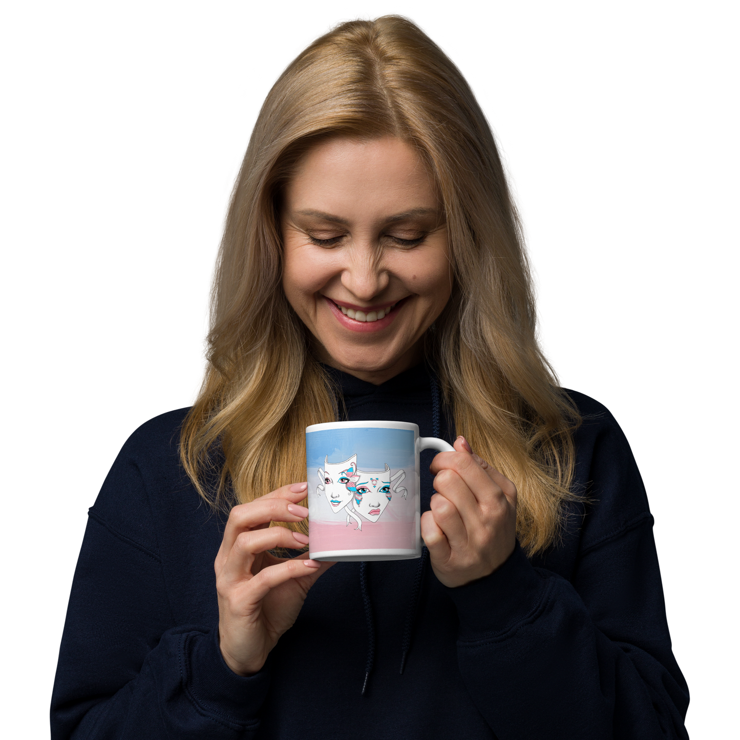 Trans Pride Theatre Mask Glossy Mug