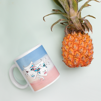 Trans Pride Theatre Mask Glossy Mug