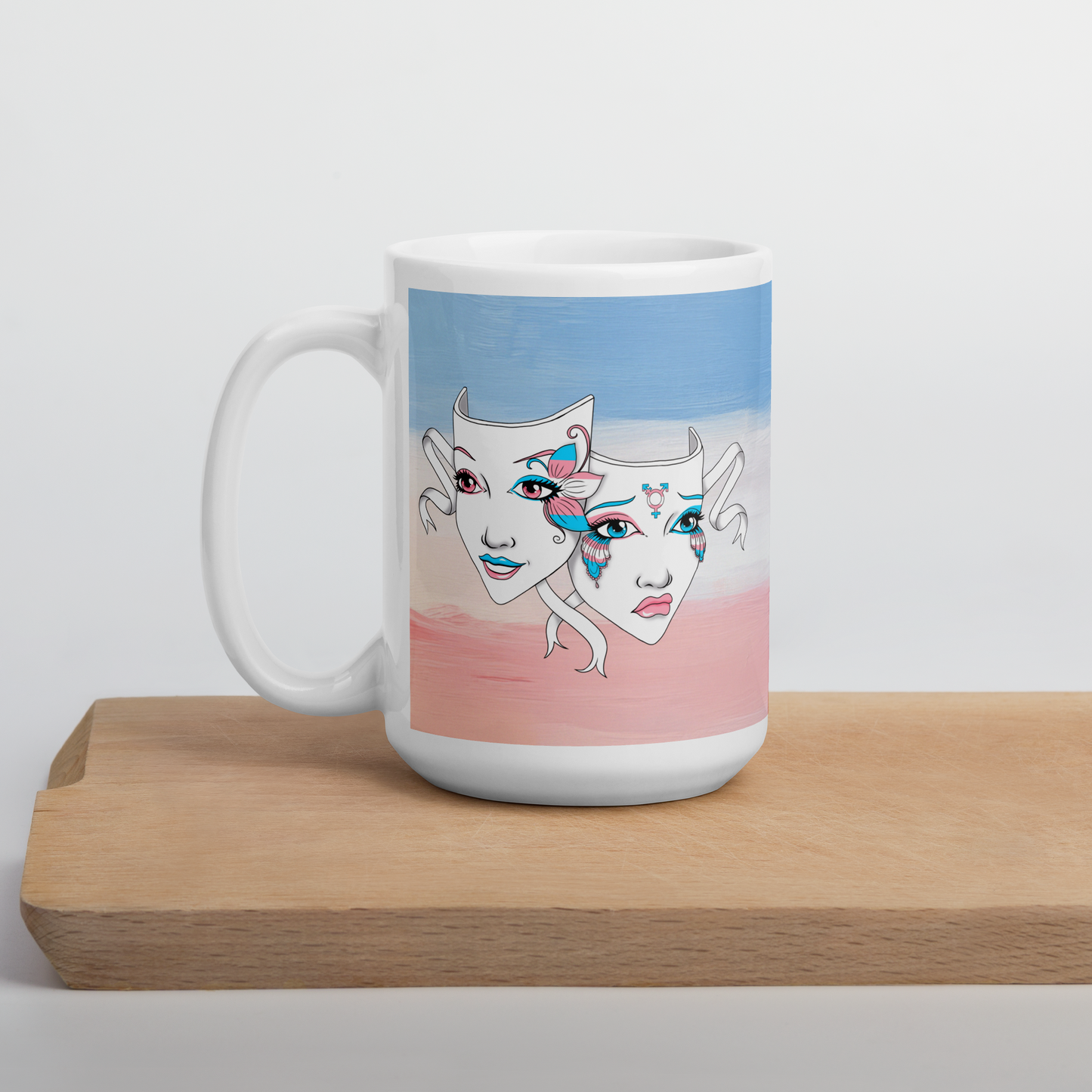 Trans Pride Theatre Mask Glossy Mug