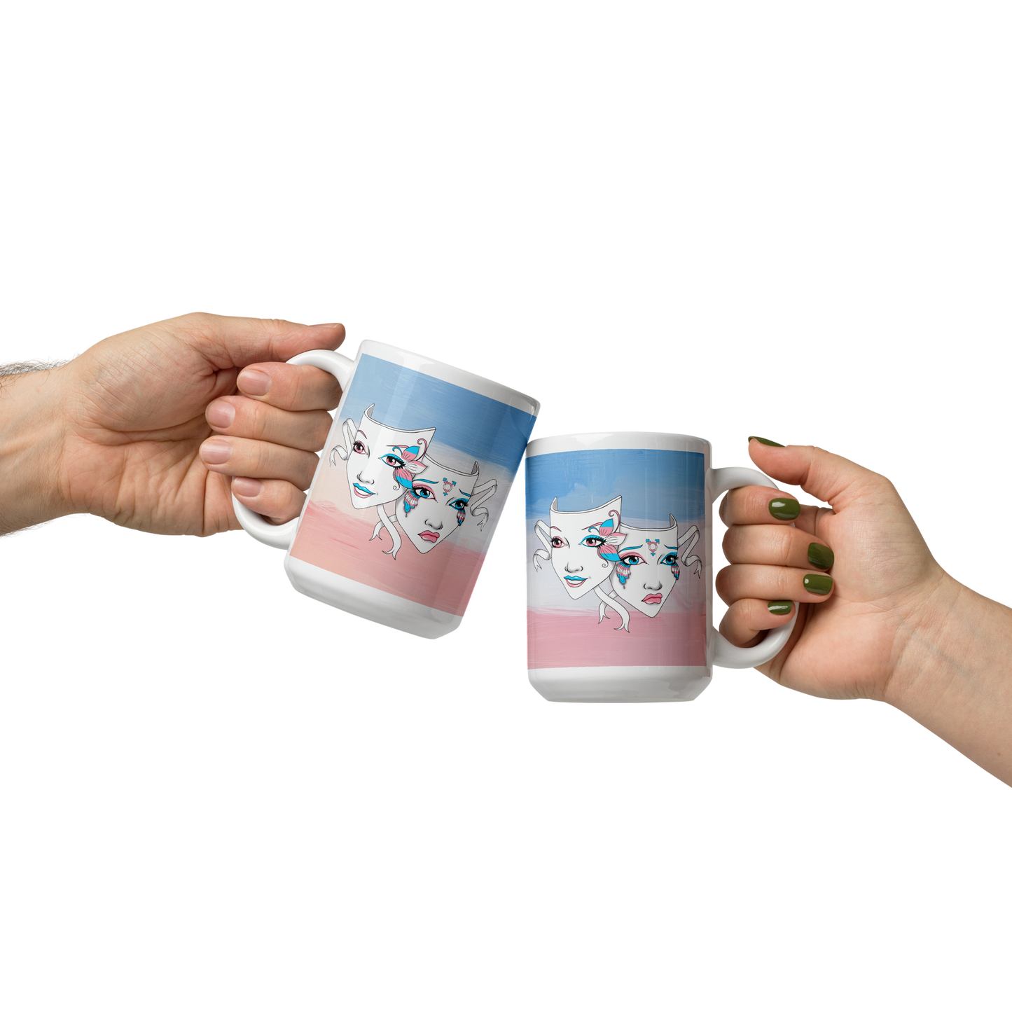 Trans Pride Theatre Mask Glossy Mug