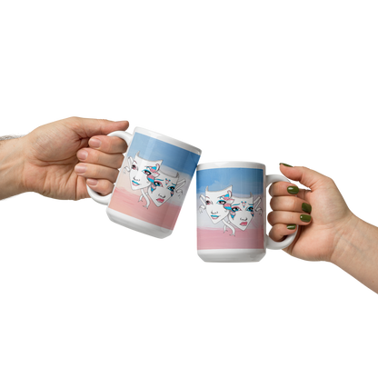 Trans Pride Theatre Mask Glossy Mug