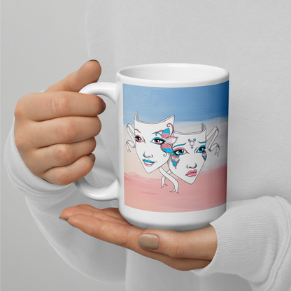 Trans Pride Theatre Mask Glossy Mug