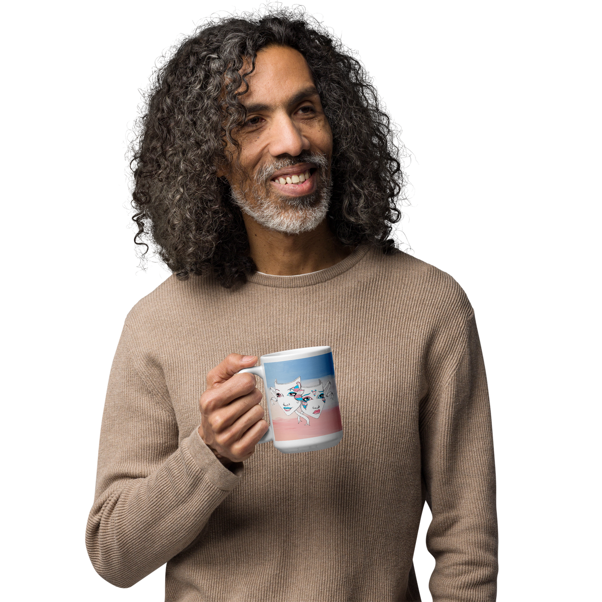 Trans Pride Theatre Mask Glossy Mug
