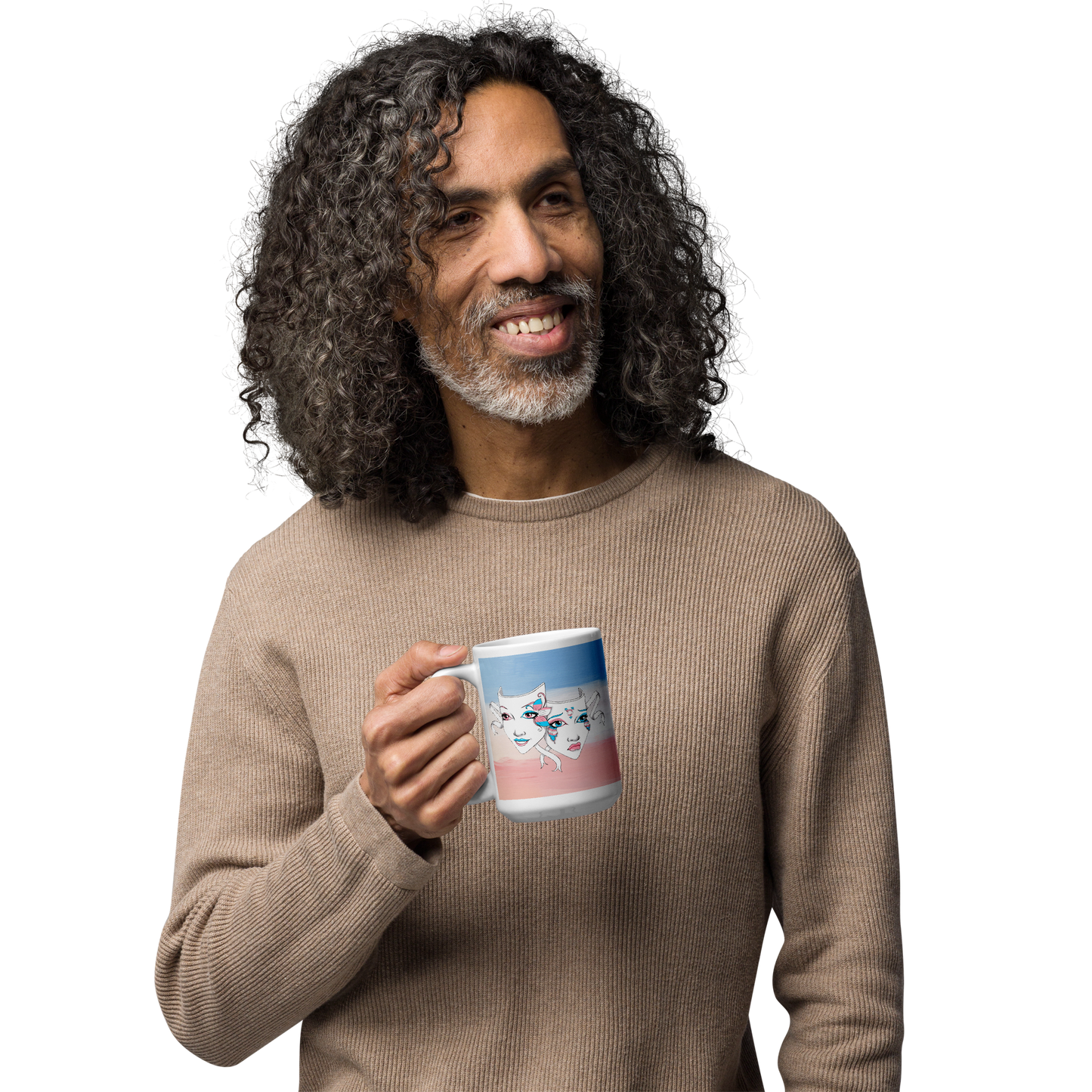 Trans Pride Theatre Mask Glossy Mug