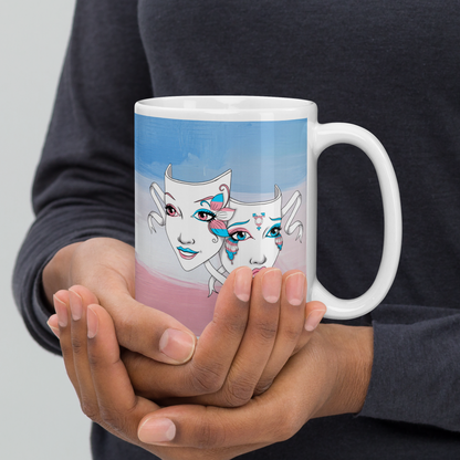 Trans Pride Theatre Mask Glossy Mug