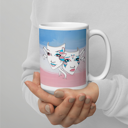 Trans Pride Theatre Mask Glossy Mug