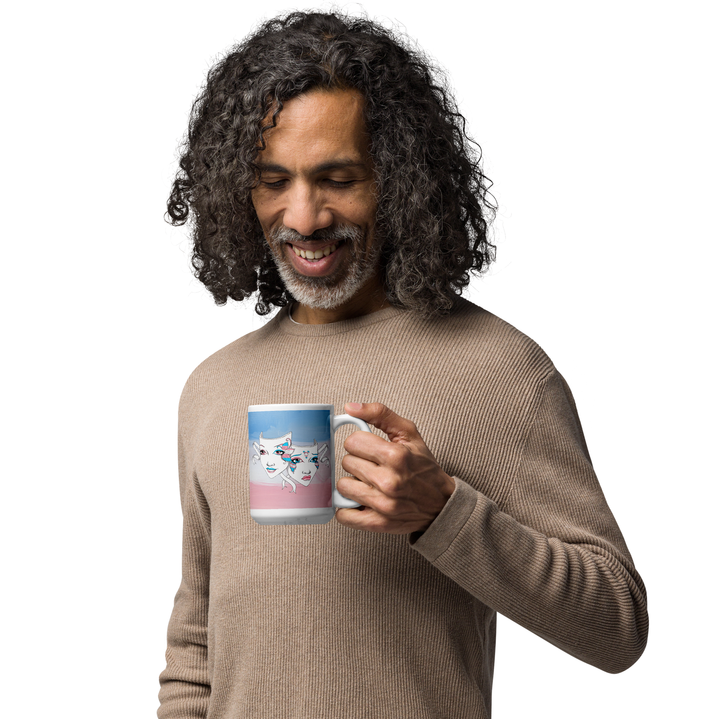 Trans Pride Theatre Mask Glossy Mug