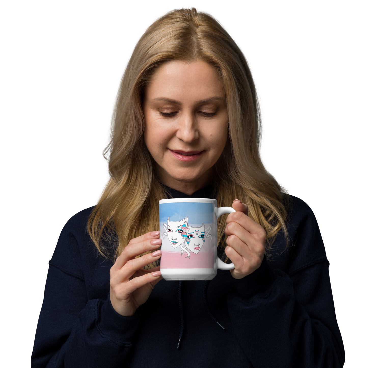 Trans Pride Theatre Mask Glossy Mug